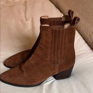 Banana Republic Chelsea Suede Ankle Boots in a chocolate brown colorway